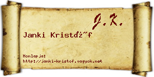 Janki Kristóf névjegykártya