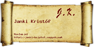 Janki Kristóf névjegykártya